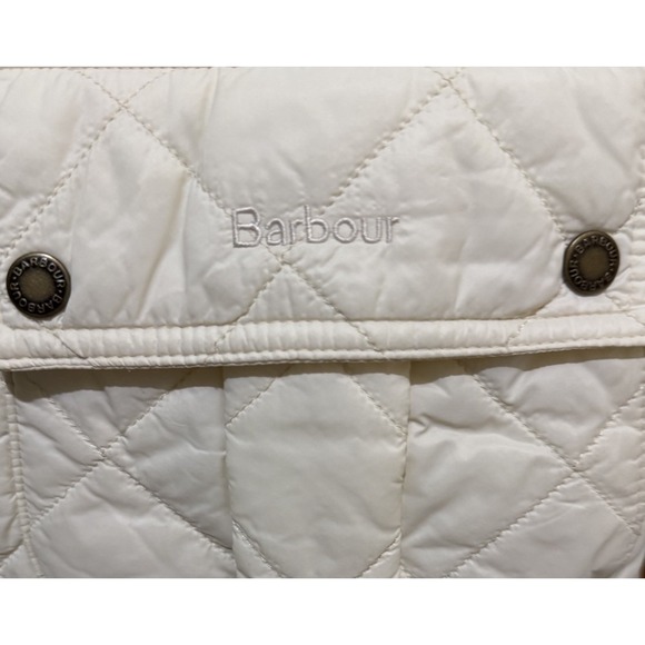 BARBOUR Jenkins Quilted Women's Jacket Cream Size 6 Spring Fall Retail $ 375 EUC - Picture 5 of 9